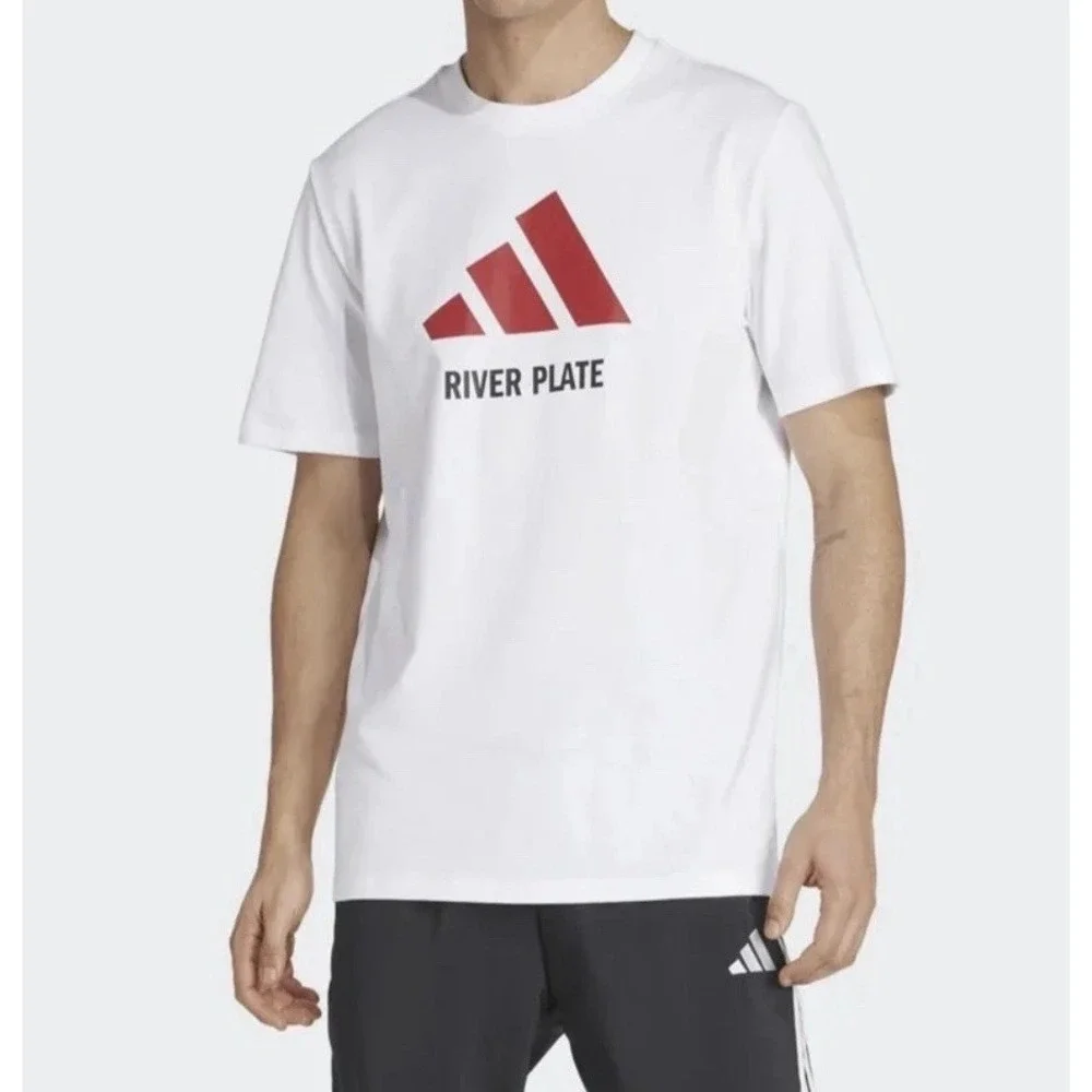 River Plate Adidas Men's T-shirt Agentina Soccer Team Size XL White New